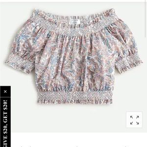 Liberty London Floral Fabric J.Crew Ruched Cropped Top